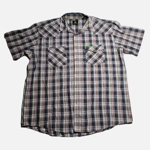 John Deere Western Classic Plaid Pearl Snap Shirt